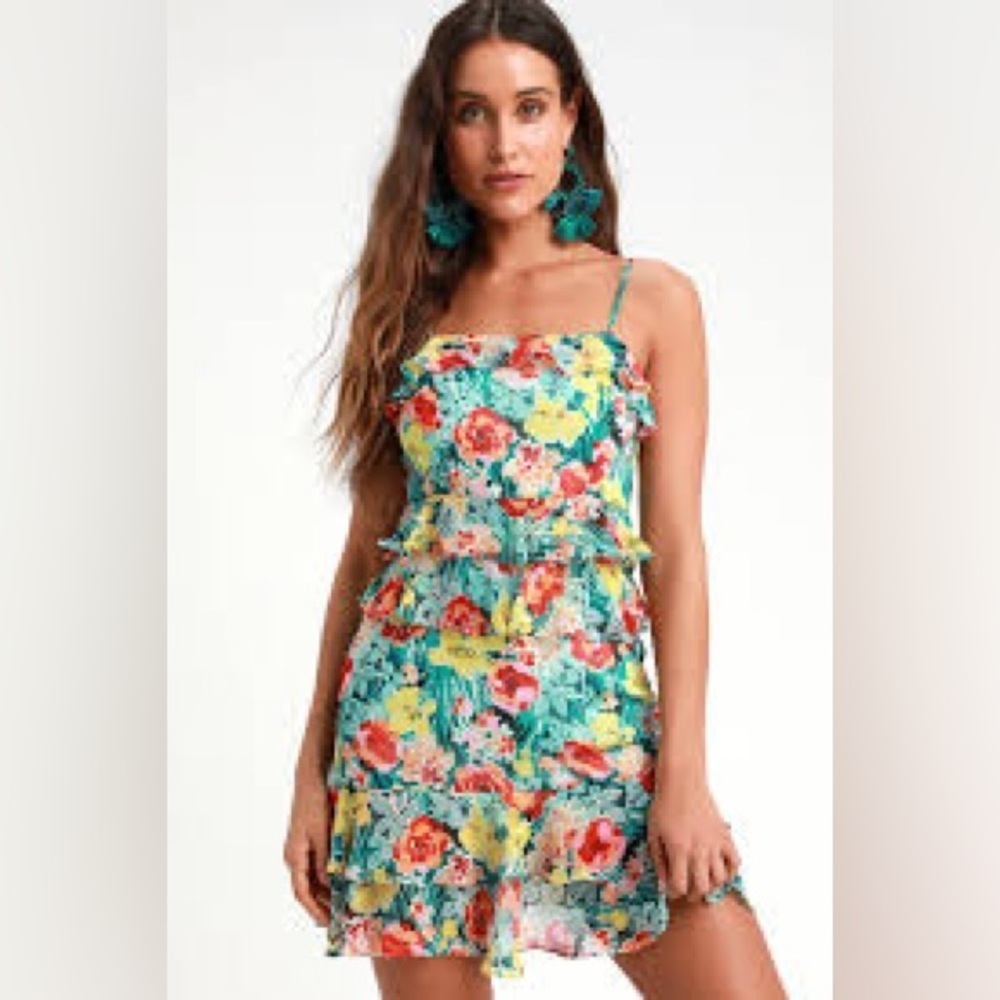 Lulu's Floral Multicolor Mini Dress